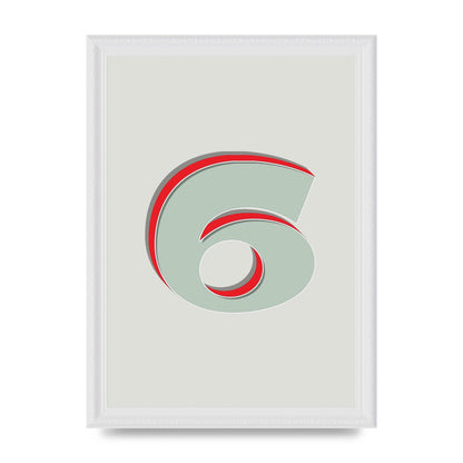 Mix Match Number 6" Printed Poster - A4 framed