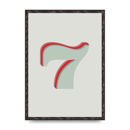 Mix Match Number 7" Wall Art - A2 framed
