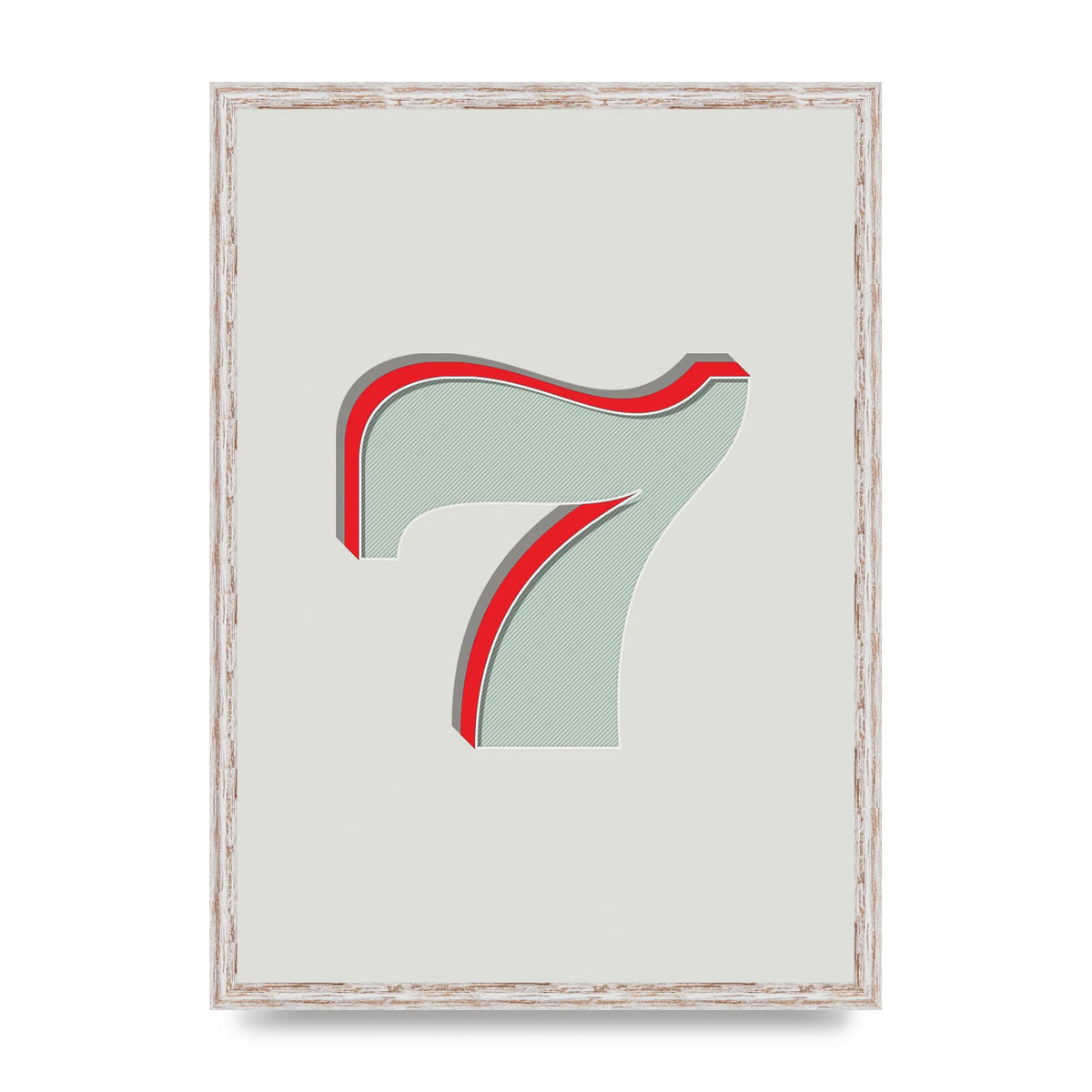 Mix Match Number 7" Wall Art - A2 framed