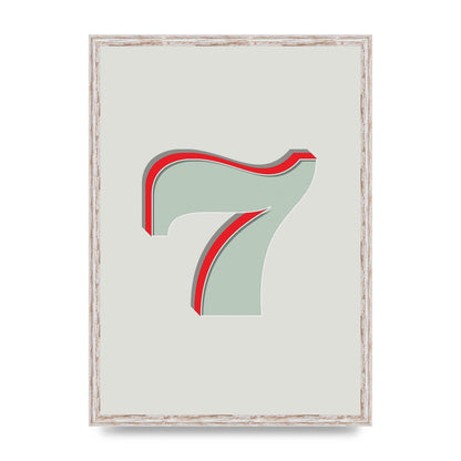 Mix Match Number 7" Wall Art - A2 framed