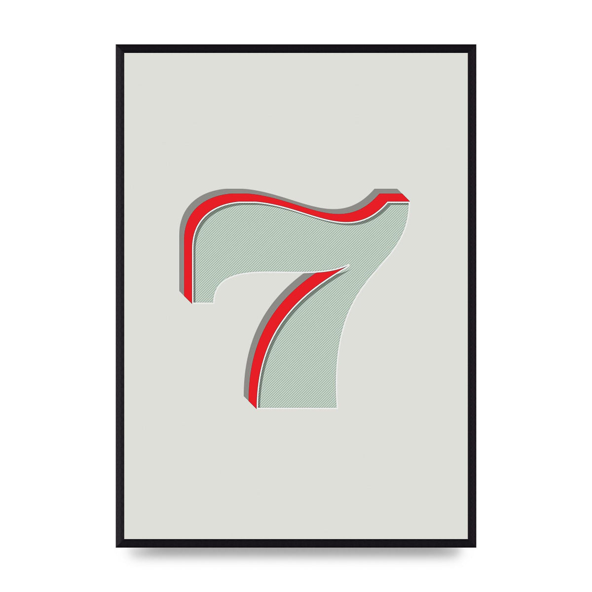 Mix Match Number 7" Wall Art - A2 framed