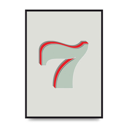 Mix Match Number 7" Wall Art - A2 framed