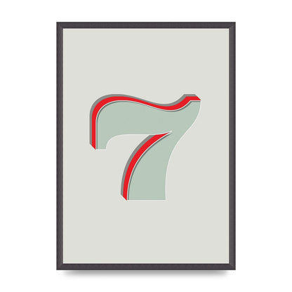 Mix Match Number 7" Wall Art - A2 framed