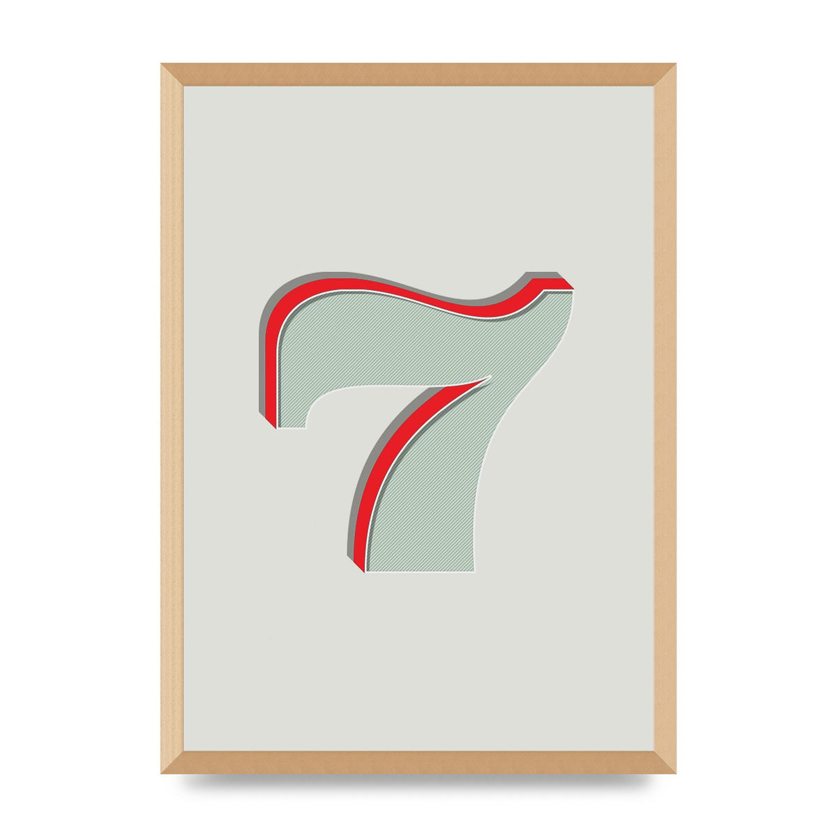 Mix Match Number 7" Wall Art - A2 framed