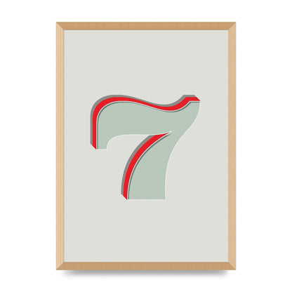 Mix Match Number 7" Wall Art - A2 framed