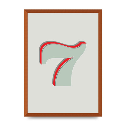 Mix Match Number 7" Wall Art - A2 framed