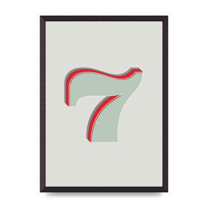 Mix Match Number 7" Wall Art - A2 framed