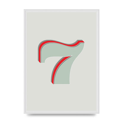 Mix Match Number 7" Wall Art - A2 framed