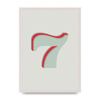 Mix Match Number 7" Wall Art - A3 framed