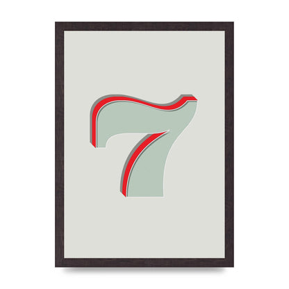 Mix Match Number 7" Wall Art - A3 framed