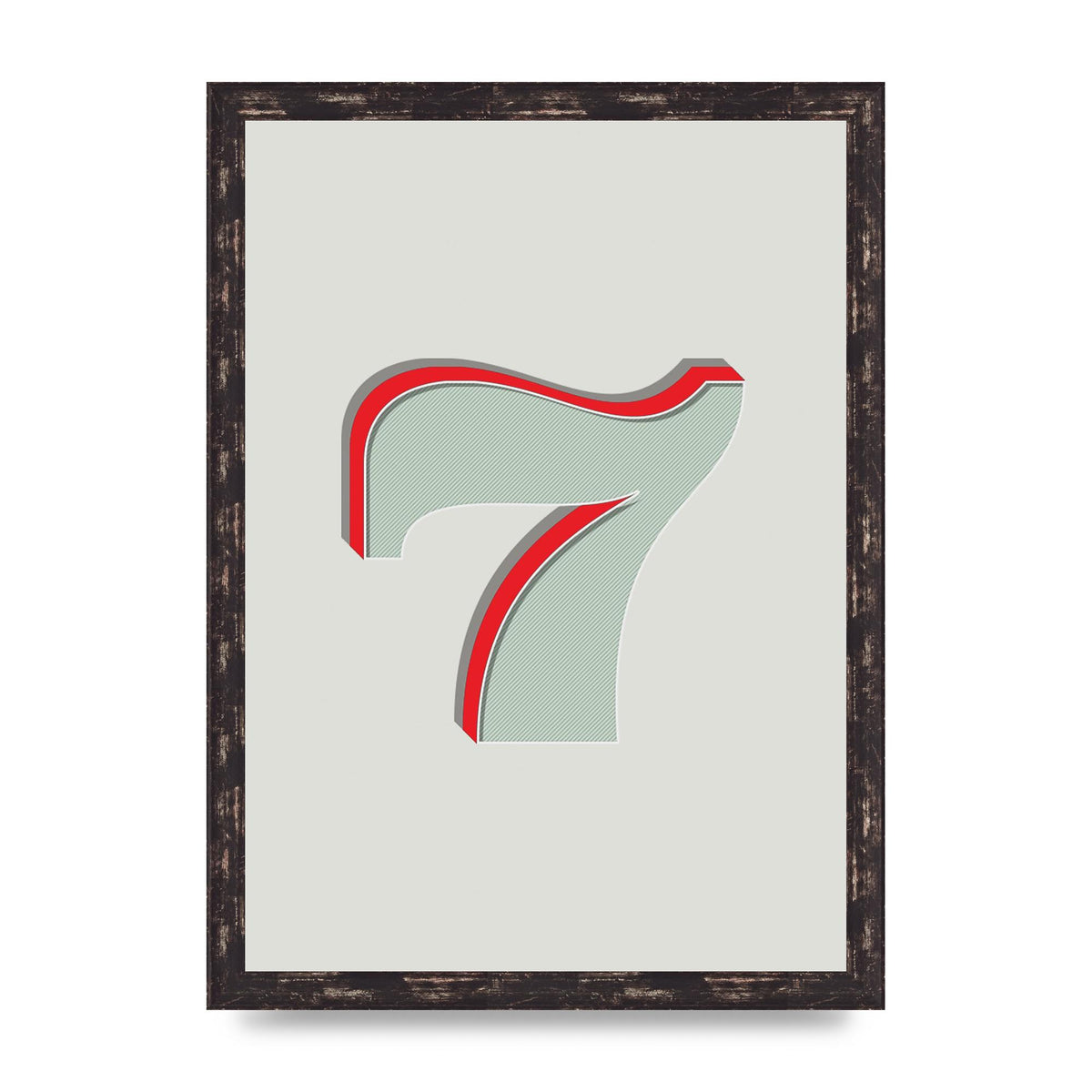 Mix Match Number 7" Wall Art - A3 framed