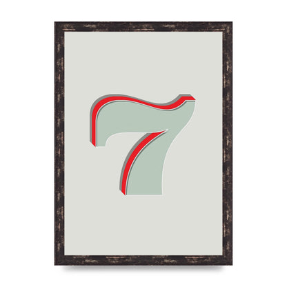 Mix Match Number 7" Wall Art - A3 framed