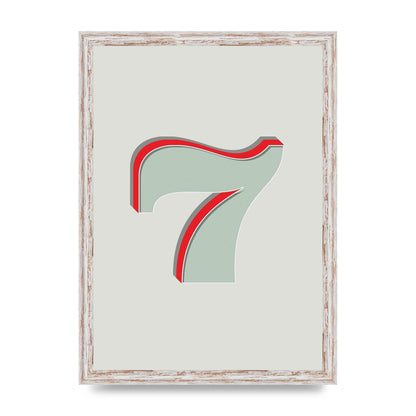 Mix Match Number 7" Wall Art - A3 framed