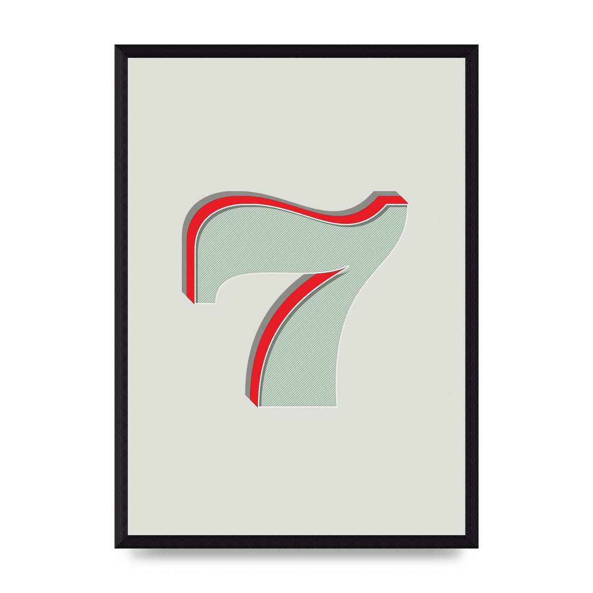 Mix Match Number 7" Wall Art - A3 framed