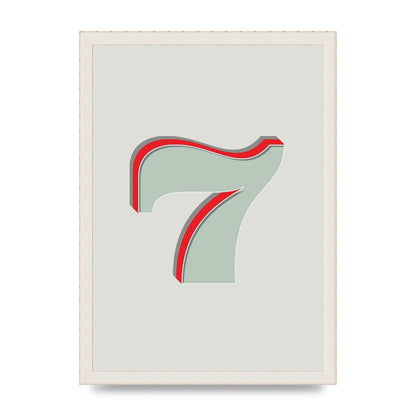 Mix Match Number 7" Wall Art - A3 framed