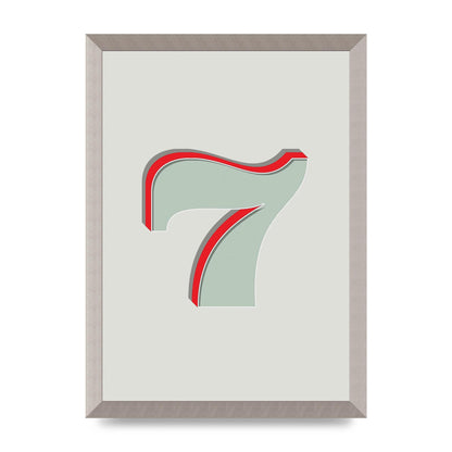 Mix Match Number 7" Wall Art - A3 framed