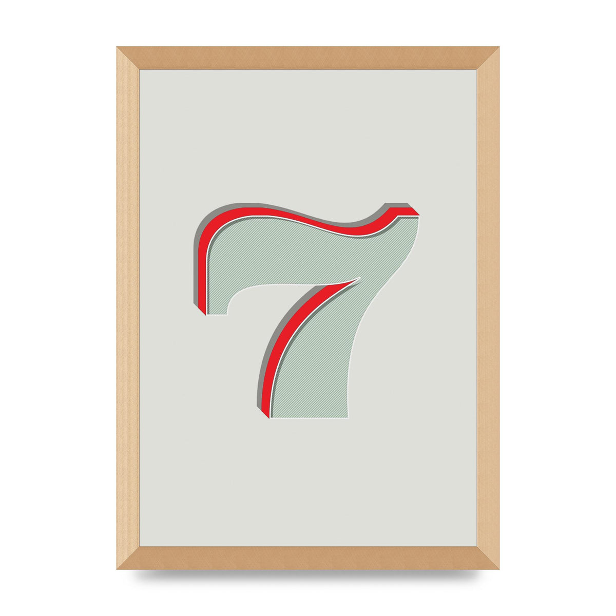Mix Match Number 7" Wall Art - A3 framed