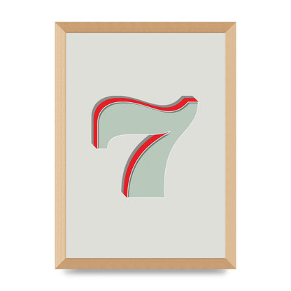 Mix Match Number 7" Wall Art - A3 framed