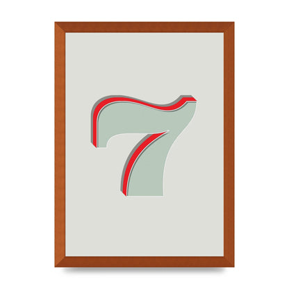 Mix Match Number 7" Wall Art - A3 framed