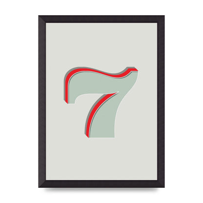 Mix Match Number 7" Wall Art - A3 framed