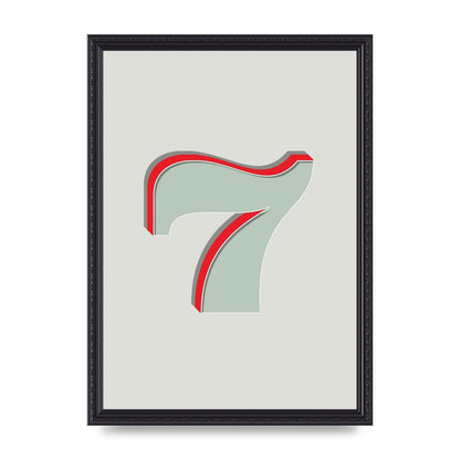 Mix Match Number 7" Wall Art - A3 framed