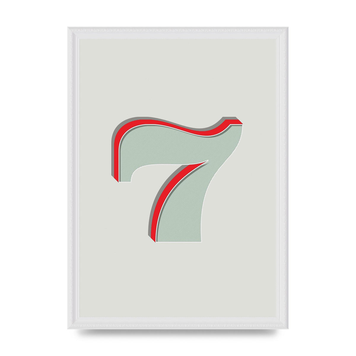 Mix Match Number 7" Wall Art - A3 framed