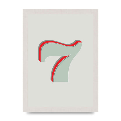 Mix Match Number 7" Wall Art - A4 framed