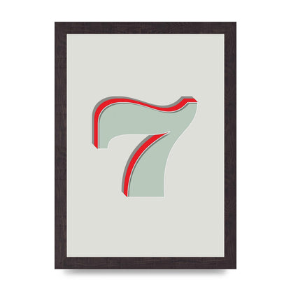 Mix Match Number 7" Wall Art - A4 framed