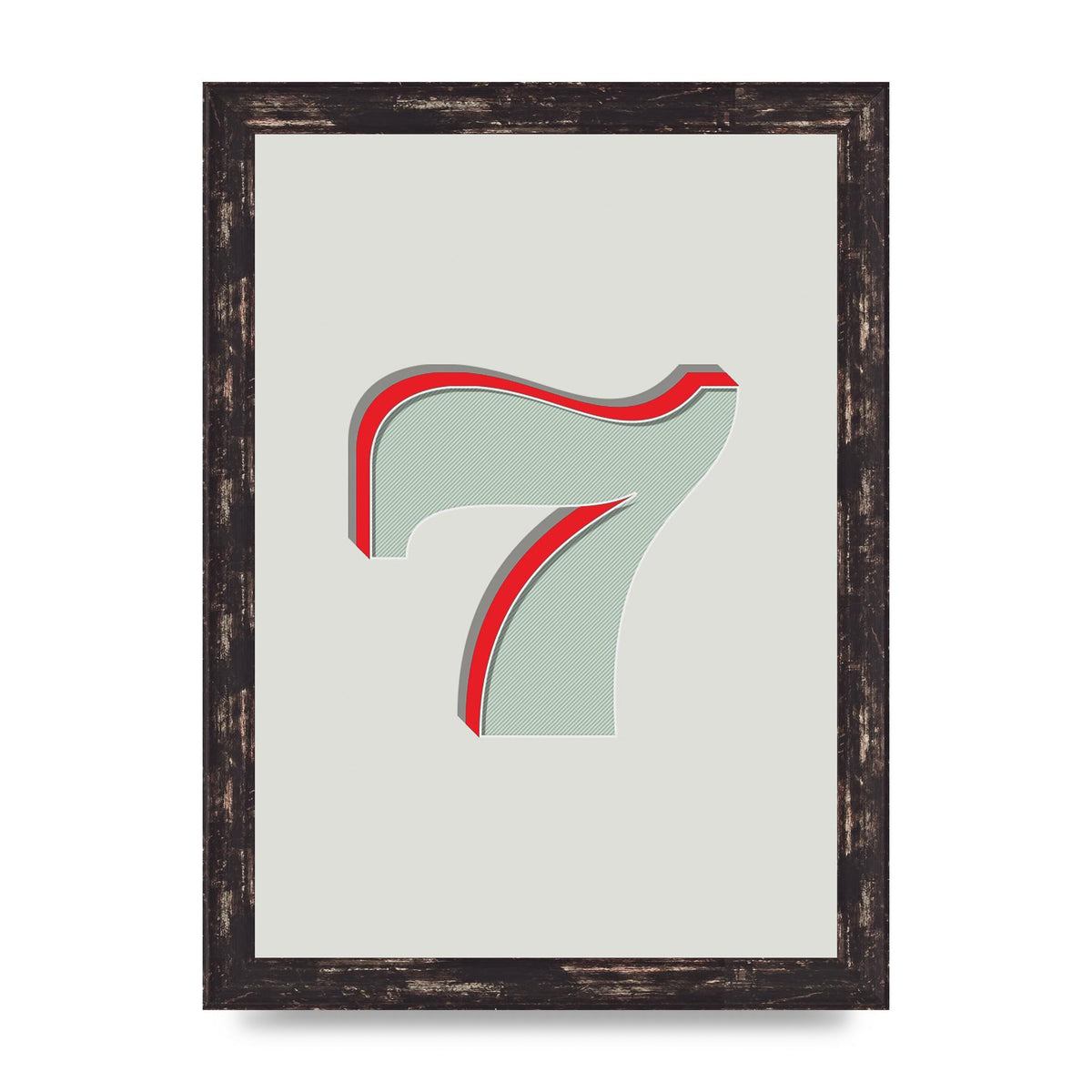 Mix Match Number 7" Wall Art - A4 framed