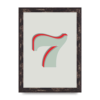 Mix Match Number 7" Wall Art - A4 framed