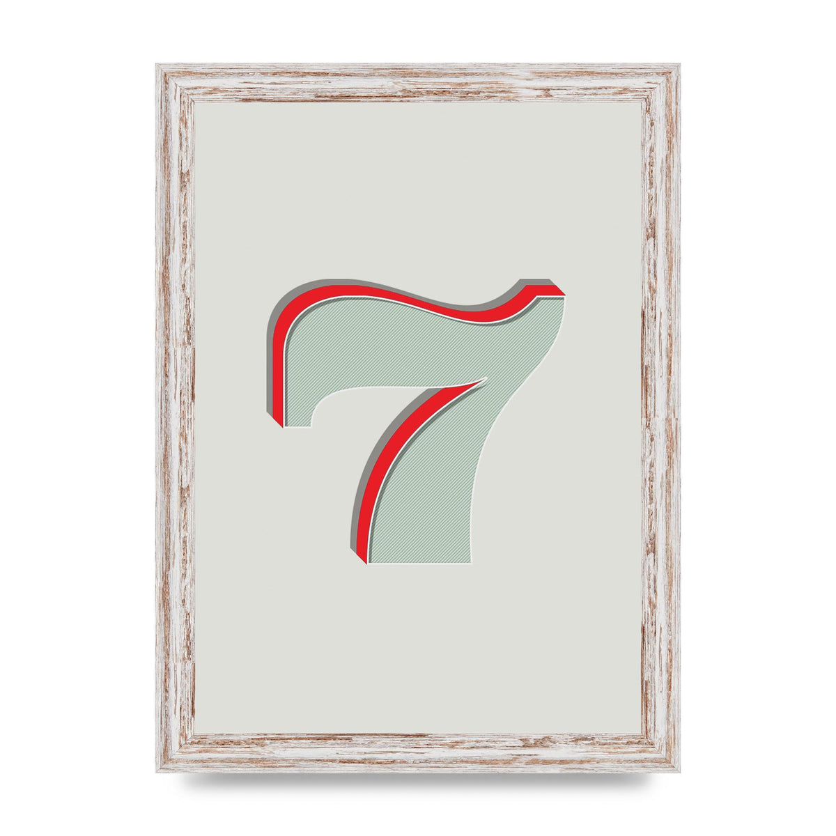 Mix Match Number 7" Wall Art - A4 framed