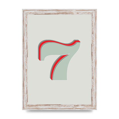 Mix Match Number 7" Wall Art - A4 framed