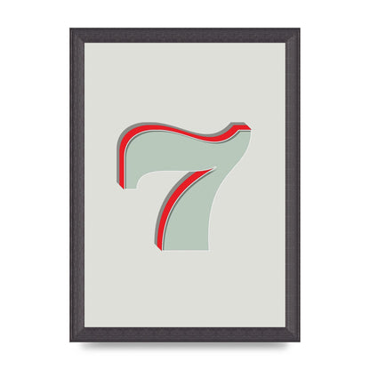 Mix Match Number 7" Wall Art - A4 framed