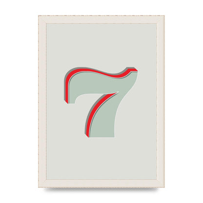 Mix Match Number 7" Wall Art - A4 framed