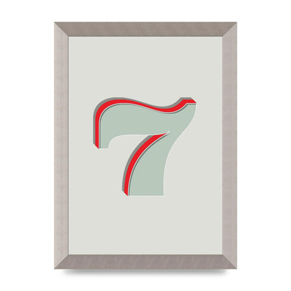 Mix Match Number 7" Wall Art - A4 framed