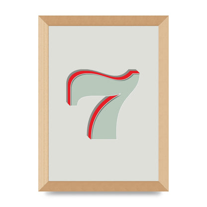 Mix Match Number 7" Wall Art - A4 framed