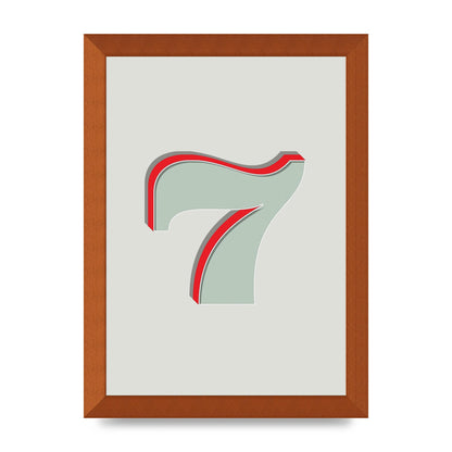 Mix Match Number 7" Wall Art - A4 framed