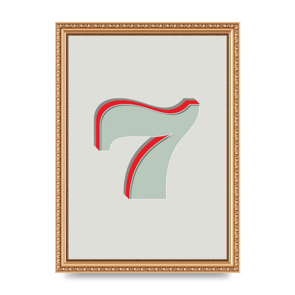Mix Match Number 7" Wall Art - A4 framed