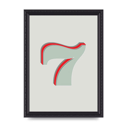 Mix Match Number 7" Wall Art - A4 framed