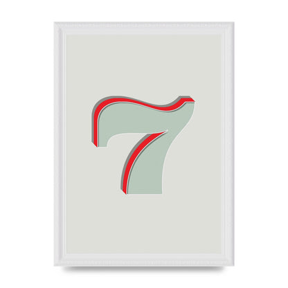 Mix Match Number 7" Wall Art - A4 framed