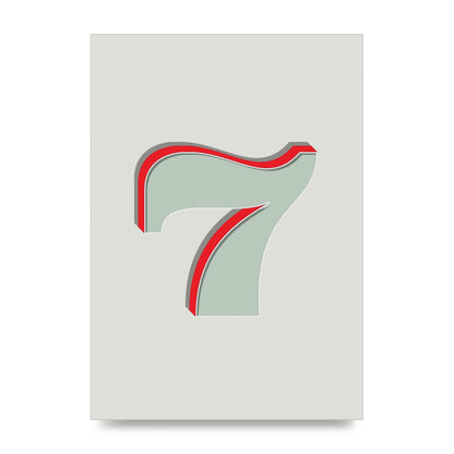 Mix Match Number 7" Wall Art - unframed print