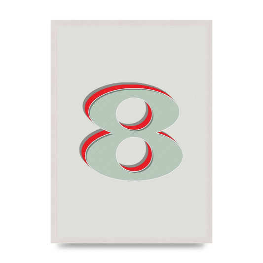 Mix Match Number 8" Art For The Home - A2 framed