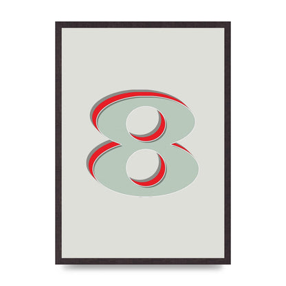 Mix Match Number 8" Art For The Home - A2 framed