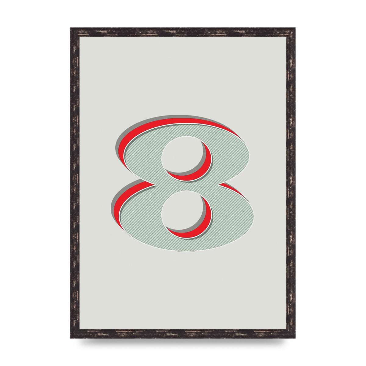 Mix Match Number 8" Art For The Home - A2 framed