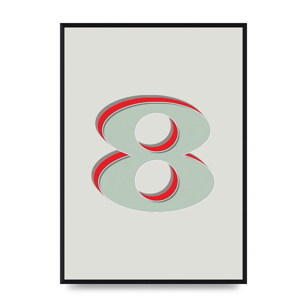 Mix Match Number 8" Art For The Home - A2 framed