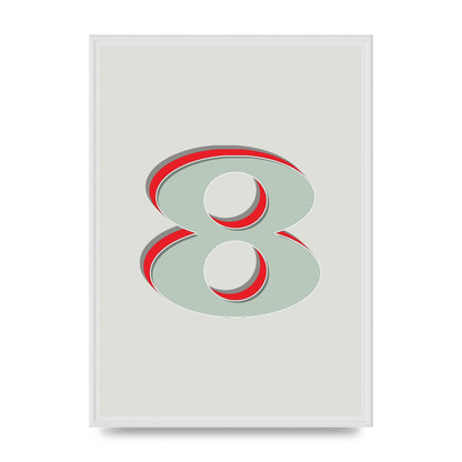 Mix Match Number 8" Art For The Home - A2 framed