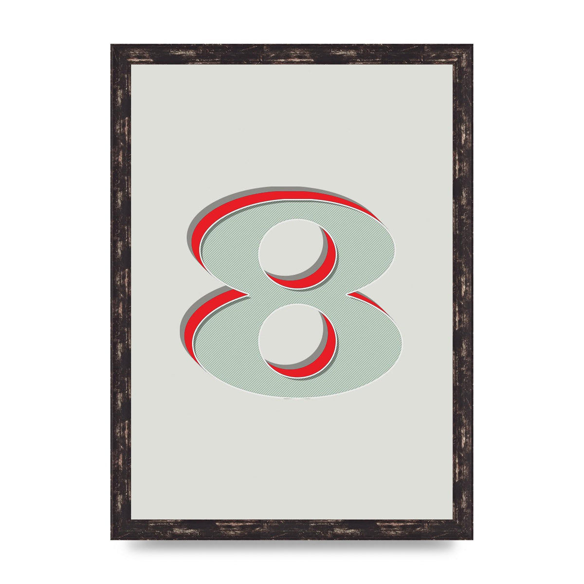 Mix Match Number 8" Art For The Home - A3 framed