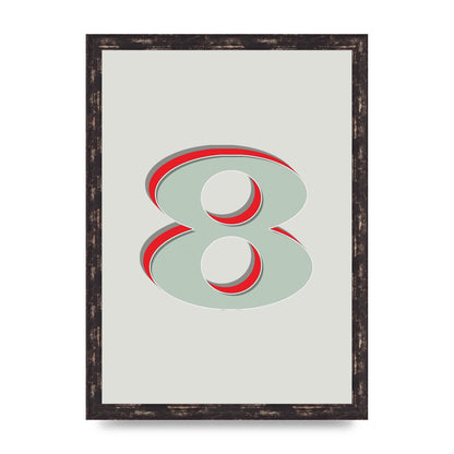 Mix Match Number 8" Art For The Home - A3 framed