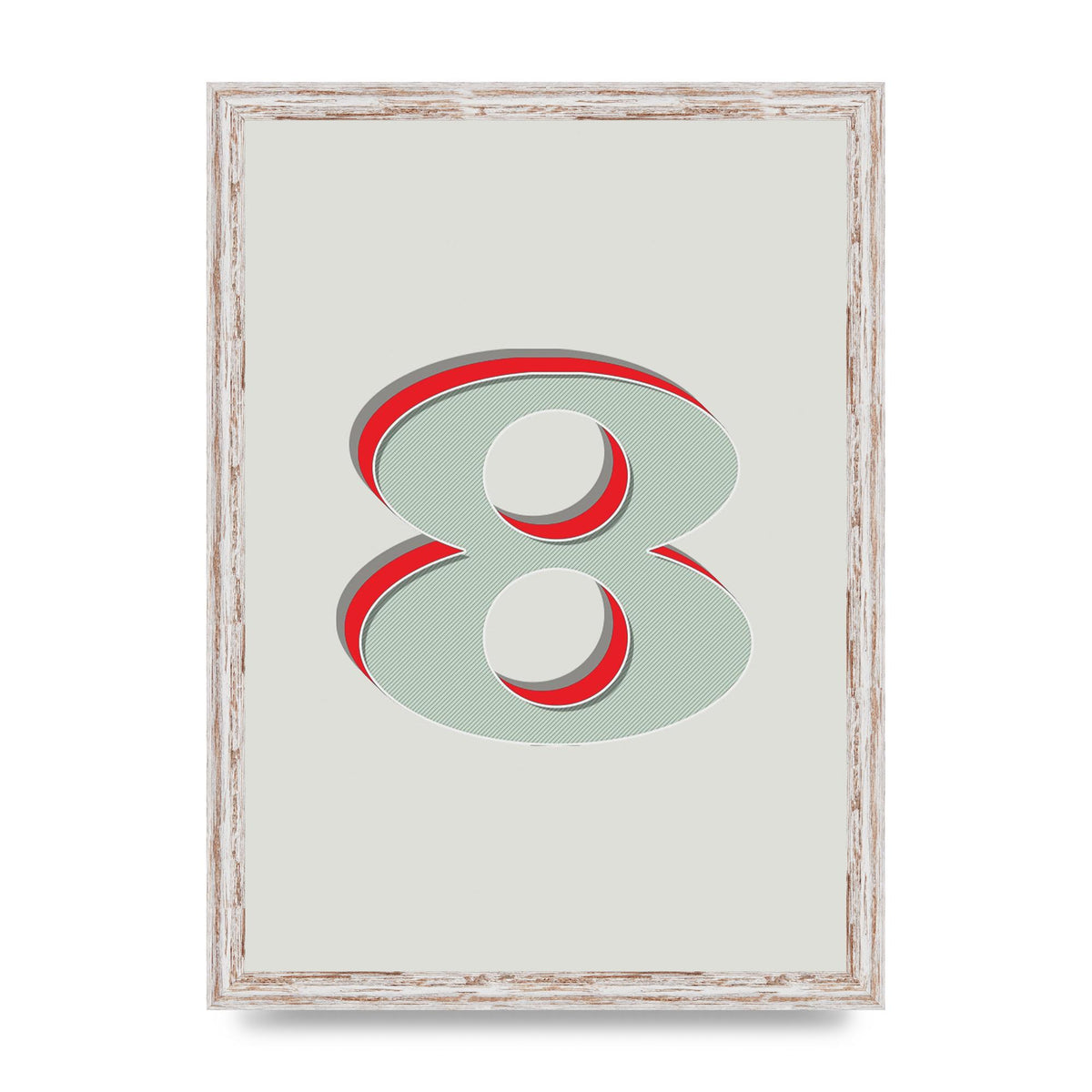 Mix Match Number 8" Art For The Home - A3 framed