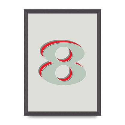 Mix Match Number 8" Art For The Home - A3 framed